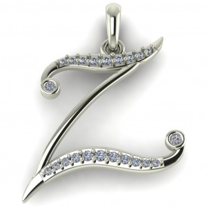  Diamond Initial Fancy Letter Z 0.78Ctw