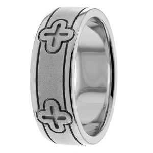 7.5mm Wide Christian Wedding Ring