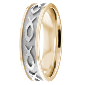 6mm Jesus Fish Wedding Ring