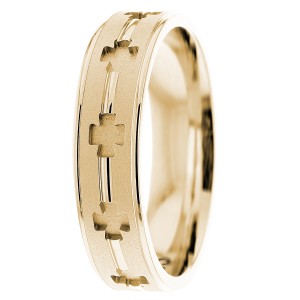 Cross Wedding Ring 6mm 