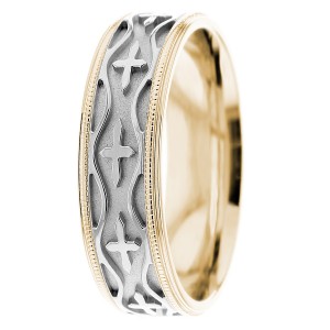 Christian Milgrain Wedding Ring 7mm Wide
