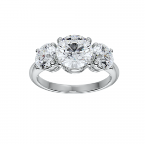 Three Stone Round Cut Engagement Ring 2.60Ctw