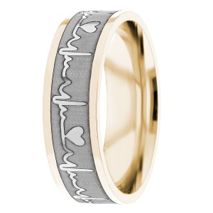 7mm Heart Rate Wedding Ring