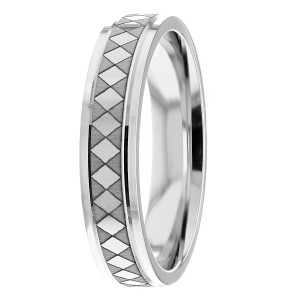 6mm Diamond Pattern Wedding Ring