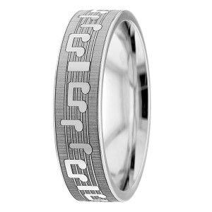 Music Notes Wedding Ring  6mm wide