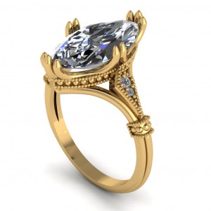 Marquise Split Shank Engagement Ring