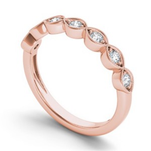 Diamond Round Cut Anniversary Ring with Milgrain 0.25Ctw