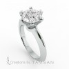 Knife Edge Six Prong Engagement Ring White Gold