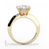 Knife Edge Six Prong Engagement Ring
