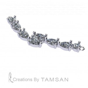 Pear and Round Diamond Necklace