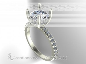 Round Cut Hidden Halo Engagement Ring 2.10Ctw