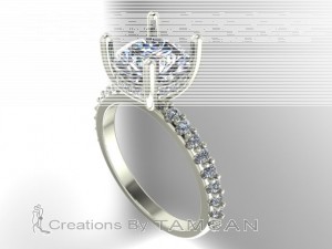 Hidden Halo Engagement Ring 2.10Ctw