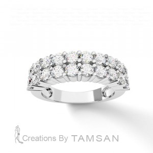 Diamond  2 Row Anniversary Ring 1.50Ctw