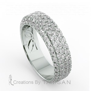 Diamond 5 Row 3 Quarter Anniversary Ring 1.50Ctw