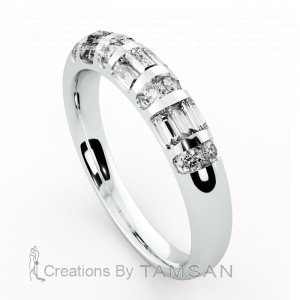 Diamond Baguette Anniversary Ring 0.75Ctw
