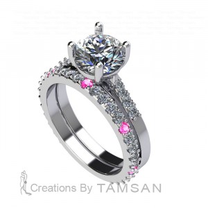 Cathedral Round Diamond Bridal Set 2.95Ctw