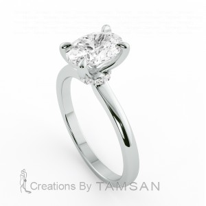 Oval Hidden Halo Engagement Ring 1.15Ctw