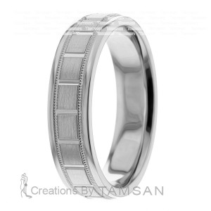 Milgrain 6mm Diamond Cut Wedding Ring