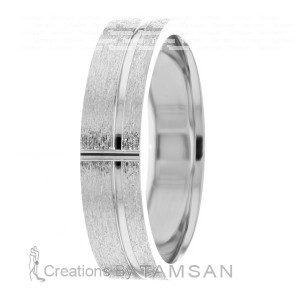 Flat 6mm Diamond Cut Wedding Ring