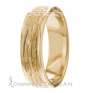 6mm Tree Bark Wedding Ring