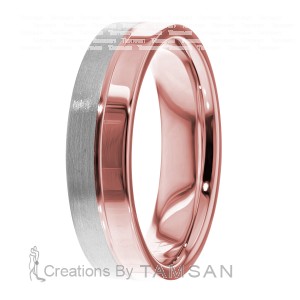 6mm Matte-Shiny Wedding Ring