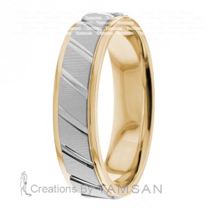 6mm Wide Diamond Cut Wedding Ring