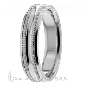 6mm Shiny Milgrains Wedding Ring