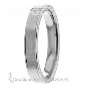 Flat 4mm Diamond Cut Wedding Ring