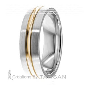 Low Dome Center Groove 6mm Ring