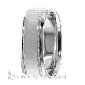 Square 7mm Diamond Cut Wedding Ring