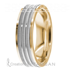 6.5mm Step Edge Wedding Bands