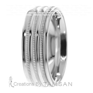 7mm Triple Milgrain Wedding Ring
