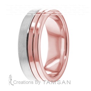 Flat Grooved 7mm Wedding Bands