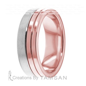 Flat Grooved 7mm Wedding Bands