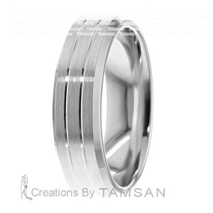 Beveled Edge Grooved 6mm Ring