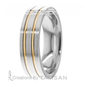 Grooved 6mm Diamond Cut Wedding Ring