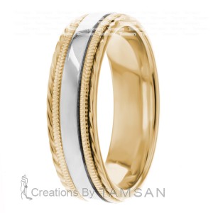 6mm Rope Pattern Wedding Ring