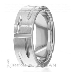 7mm Diamond Cut Wedding Ring