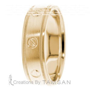7mm Wide Screw Design Wedding Ring
