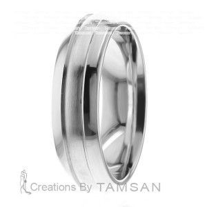 6mm Wide Diamond Cut Wedding Ring