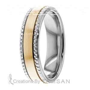 6mm Wide Diamond Cut Wedding Ring