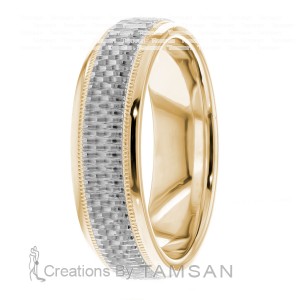6mm Wide Diamond Cut Wedding Ring