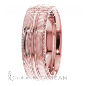 7.5mm Fine Lines Wedding Bands