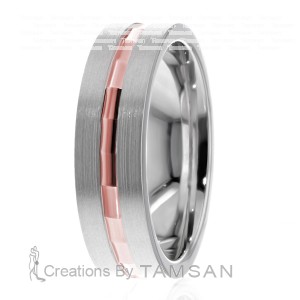 7.5mm Wide Diamond Cut Wedding Ring