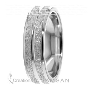7mm Wide Diamond Cut Wedding Ring