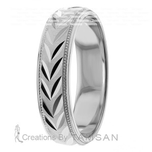 5mm Wide Diamond Cut Wedding Ring