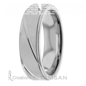 6mm Wide Diamond Cut Wedding Ring