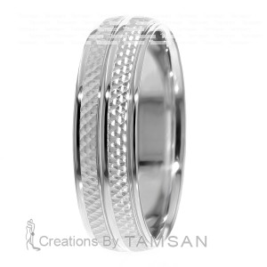 6mm Knurled  Wedding Bands