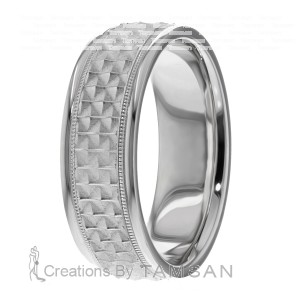 7mm Knurled Wedding Bands