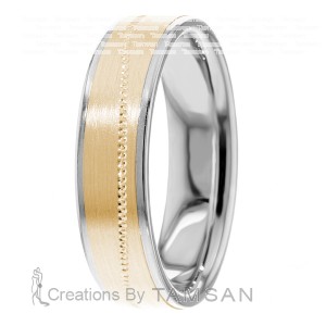 6mm Wide Diamond Cut Wedding Ring